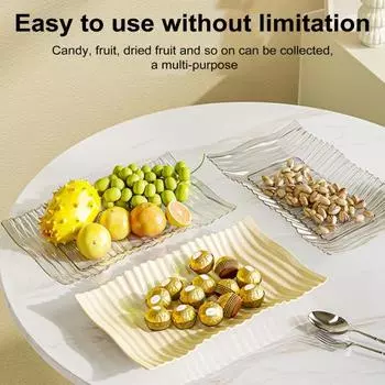 Блюдо с фруктами, сервировочный поднос, праздничные тарелки для развлечения, многоразовые подносы для еды, печенье, закуски, десерты светло-желтого