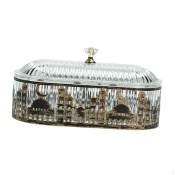 Блюдо с крышкой для конфет и закусок на праздники золотой