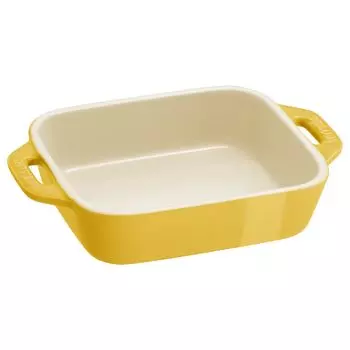 Блюдо Staub 14 см Керамическое блюдо для запекания Подходит для использования в микроволновой печи Японское керамическое блюдо цвета цитрона Прямоугольный цитрон [Авторизованный продукт] Z1029-534 сладкий лимон