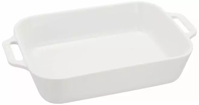 Блюдо staub белое, 27 керамических блюд для запекания, подходит для использования в духовке, микроволновой печи, японское блюдо прямоугольное, 20 см [Авторизованный продукт] 40508-593 белый