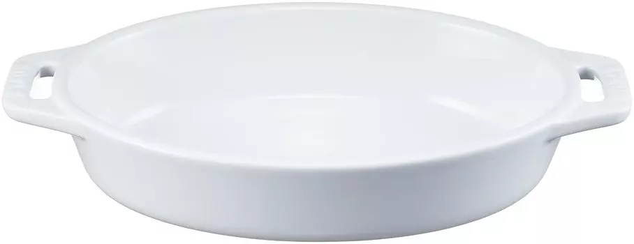 Блюдо staub, белое керамическое блюдо для запекания, пригодное для использования в духовке, микроволновке, японское блюдо овальное 17 см [Авторизованный продукт] 40508-599 белый