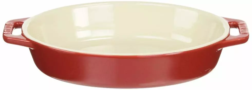 Блюдо Staub Dish Cherry Керамическое блюдо для запекания в духовке, пригодное для использования в микроволновой печи, японское блюдо Овальное 17 см [Авторизованный продукт] 40508-581 вишня