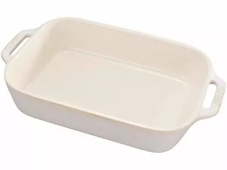 Блюдо Staub Ivory 27 x Керамическое блюдо для запекания, подходит для использования в духовке, микроволновой печи, японское блюдо Прямоугольное 20 см [Авторизованный продукт] 40511-883 слоновая кость