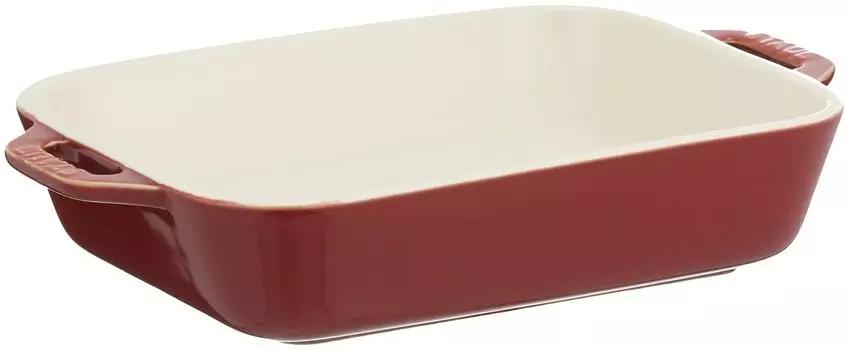 Блюдо Staub, медное, 20 шт., керамическое, для запекания, киш, жаропрочное, подходит для использования в микроволновой печи, японское винтажное цветное блюдо Прямоугольное, 16 см [Авторизованный коричневый