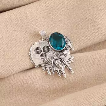 Blue Apatite Gemstone 925 Sterling Silver Handmade Pendant 1.49 Gift For Sister CP-28-12