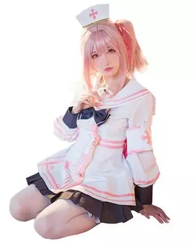 Blue Archive Серина Вашими Косплей Хэллоуин Синяя ака Медсестра [milky time] розовый