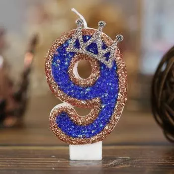 Blue Birthday Numbers Candles For Cake Decoration Halloween Votive Candle Sparkles Luxury Memories Party Supplies Lamps Candles