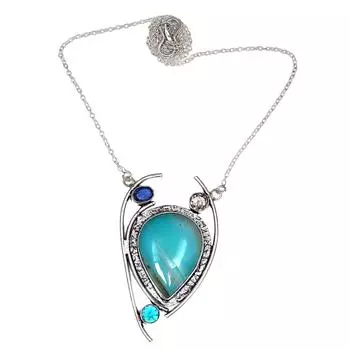 Blue Botswana Agate Tanzite Mother s Day Silver Jewelry Necklace 20 in
