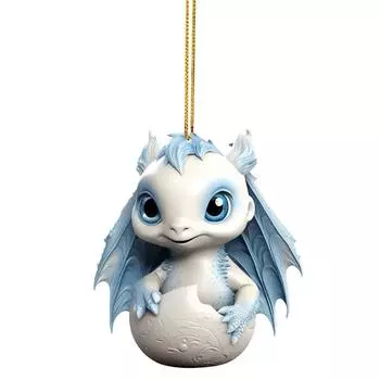 Blue Cute 2023 And White Dragon Acrylic Pendant For Festive Home Decor Christmas 1