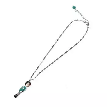 Blue Drop Necklace Amethyst Amazonite Handmade [TAMARUSAN]