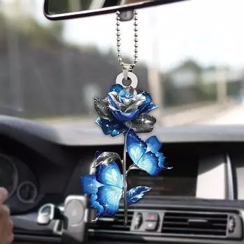 Blue Fashionable Dolphin Rose Ocean Life Rearview Mirror Accessory Aromatic Idea Gift