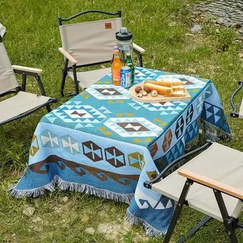 Blue Flower Floral Non-slip Stitching Blankets Korean Throw Blanket Sofa Decorative Slipcover Multifunction Leisure Blanket 90x150cm зелёный