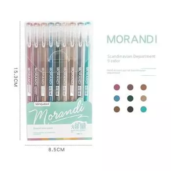 Blue Fruit Color Gel Pen Hand Account Pen Marking Pen Student Good-looking Quick-Drying Large Capacity Mark Key Highlight Scandinavian Department 9 color 0.5mm