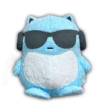 Blue Ham Ham Fluffy Big Plush Toy 27cm Approx. (with Sunglasses)