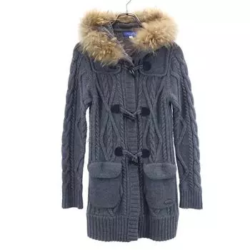 BLUE LABEL CRESTBRIDGE Knit jacket 38 gray With hood Women Used