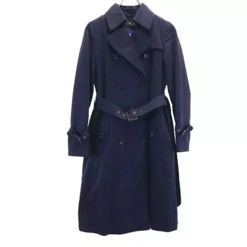 BLUE LABEL CRESTBRIDGE Sanyo Shokai with liner trench coat 36 Navy 2WAY Women Used