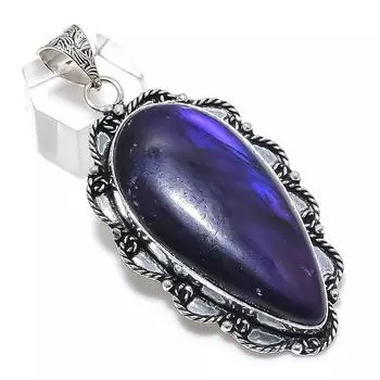 Blue Labradorite Gemstone 925 Sterling Silver Jewelry Pendant 2.76 b9L82