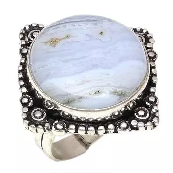 Blue Lace Agate Gemstone Handmade Silver Jewelry 8A