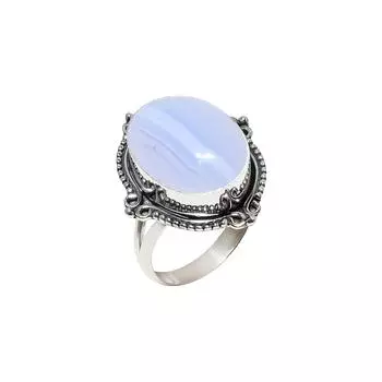 Blue Lace Agate - Namibia 925 Sterling Silver Ring V4557, Blue Ring, Oval Ring, Valentin s Day Gift, Gift For Her, Birthday Gift, Handmade Jewelry, Si