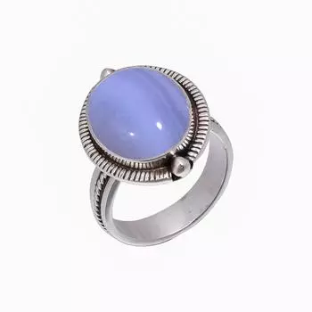 Blue Lace Agate - Namibia 925 Sterling Silver Ring V5082, Blue Ring, Oval Ring, Valentin s Day Gift, Gift For Her, Birthday Gift, Handmade Jewelry, Si