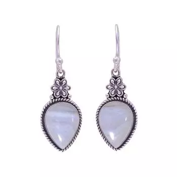 Blue Lace Agate - Namibia 925 Sterling Silver Earring V9636, Blue Earring, Pear Earring, Valentin s Day Gift, Gift For Her, Birthday Gift, Handmade Je