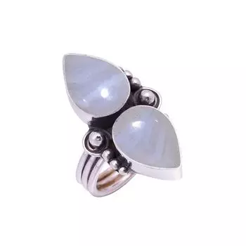 Blue Lace Agate - Namibia Gemstone 925 Sterling Silver Ring V9397, Blue Ring, Pear Ring, Valentin s Day Gift, Gift For Her, Birthday Gift, Handmade Je