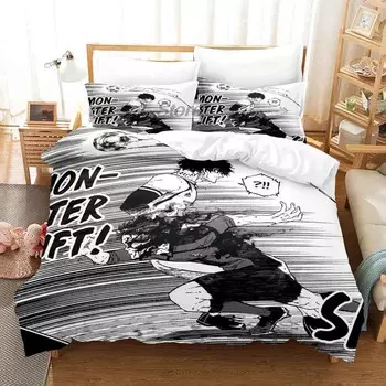 BLUE LOCK Bedding Set Single Twin Full Queen King Size Bed Set Adult Kid Bedroom Duvet Cover Sets 3D Print Anime bed sheet set EU Twin 135x200cm