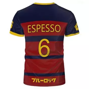 Blue Lock FC Barcha Cartoon Anime Cosplay Мужская футболка летняя с коротким рукавом для детей, модная мужская футболка для мальчиков S