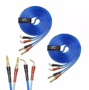 Blue LR set of 2 plug by 24k gold plated pure copper plug speaker cable finished product soldered By WYVERN AUDIO plug needle plug [Banahari] [Banana синий