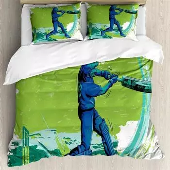 Blue man on green ground 3Pcs Bedding Sets 3D Digital Printing Quilt Duvet Cover Set Home Queen King Quilt Pillowcase 70x133cm 2pcs