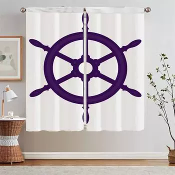 Синяя русалка, матрос, морские пехотинцы, прозрачные шторы для гостиной, кухни, салона, 2 дешевых предмета, жалюзи, подхваты для оконных штор W50xH70cmx2pcs-CL