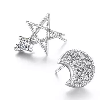Blue Moon Earrings Women Trendy Star Ear Stud Elegant Temperament Banquet Jewelry Beautiful earrings