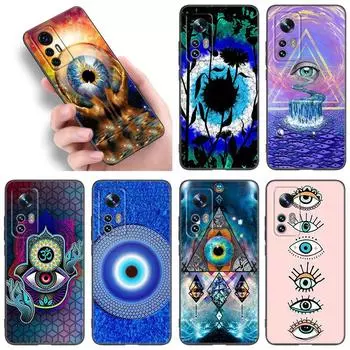 Blue Nazar Boncugu Evil Eye Phone Case For Xiaomi Mi A2 8 9 SE Note 10 10T 11 12 Lite 9T 11T 12S 12T Pro A3 6X 12X Black Cover Xiaomi Mi A2(6X)