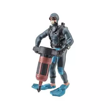 Blue Orange Simulated Diver Miniature Seabed Exploration Science Fiction Figure Decoration Toys 2