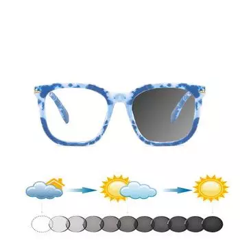 blue PC Full-rim Trendy Retro Trapezium Oversized Comfortable Photochromic Reading Glasses +0.75 To +4 +0.75 коричневый