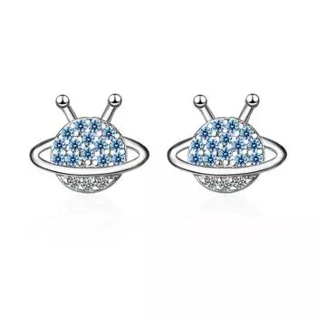 Blue planet simple compact cute small earrings Women s Fashion Elegant Party Earrings Gifts for Girlfriends copper