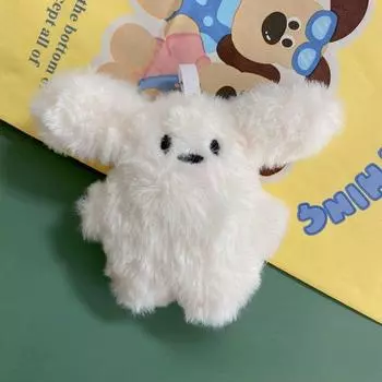 Blue Scarf Eyeglasses Little Puppy Pendant Keychain Cute Puppy Bag Charms Key Chain белый