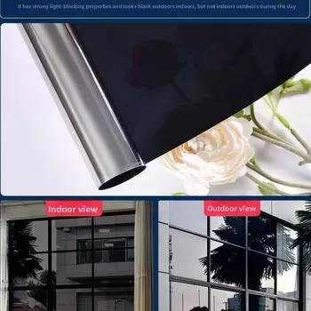 Blue Silver Deep Insulation Window Film With Static Cling For Heat And Shielding Uv 75*100cm