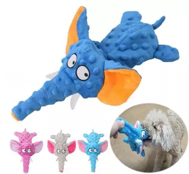 BLUE STARZ 13923 Dog Toy Elephant Stuffed Ultra Small For Small Shaka Shaka Chew Stress Lack of Teeth Hard to Present Starter Toy Non-Cotton Toy, Dog, синий