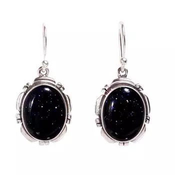 Blue Sunstone 925 Sterling Silver Earring V365, Blue Earring, Oval Earring, Valentin s Day Gift, Gift For Her, Birthday Gift, Handmade Jewelry, Silver