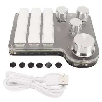 Синяя клавиатура с переключателем USB C 2.4G беспроводная RGB настраиваемая клавиатура для промышленной консоли 5 В 1 А