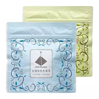 BLUE TEA BAGS Roasted Oolong Tea Four Seasons Spring Tea Taiwanese Tea TB Comparison of 2 Types Roasted Oolong Tea x Four Seasons Spring Tea x