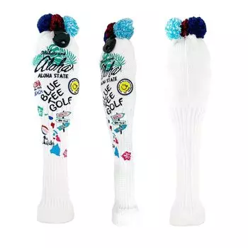 Blue Tee Golf Aloha on the Beach Knit Cat Hand Hawaiian Design Headcover, Navy/White, (White, Fairway)