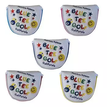 Blue Tee Golf California Mallet Putter SMAILE PINBALL Cover, & (Blue/White)