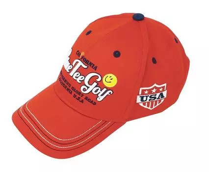 BLUE TEE GOLF Стандартная хлопковая кепка [Модель Smile] (красный) красный