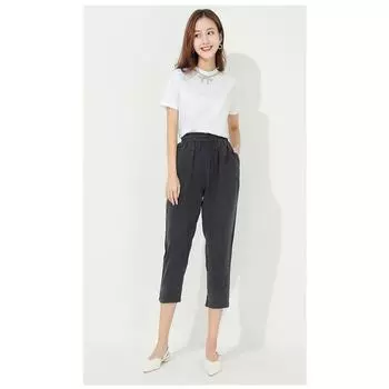 Blue, Thin Casual Mom s Cuprammonuium Cropped Pants Black 3XL
