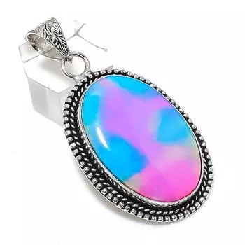 Blue Triplet Opal Gemstone 925 Sterling Silver Jewelry Pendant 2.17 F6U65