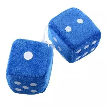 Blue Universal Dots Auto Rear View Tech Red Accessories Car Hanging Fuzzy Plush Dice