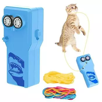 Blue White 11.5*5*4cm Rope Launcher Propeller Cat Rope Launcher Handheld Electric Pet Toys синий