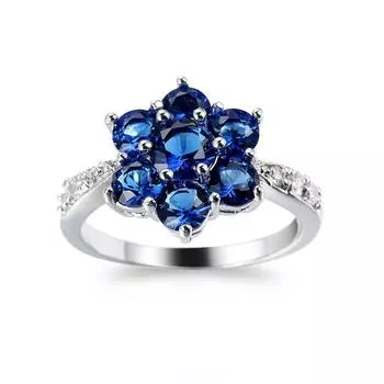 Blue Zirconium Pink Ring Copper Base Gold Plating Conscious Women Decoration 6